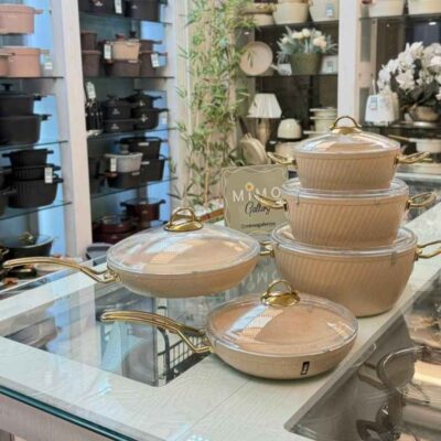 سرویس قابلمه چدن گرانیت 10 پارچه برند M.G.S الف