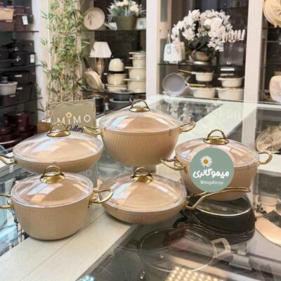 سرویس قابلمه چدن گرانیت 10 پارچه برند M.G.S چ