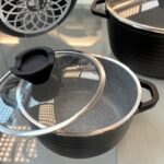 سرویس قابلمه 7 پارچه عروس مدل خطی مشکی 2