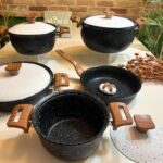 سرویس قابلمه گرانیتی هاناتک 9 پارچه در دو سایز متنوع - تصویر 3