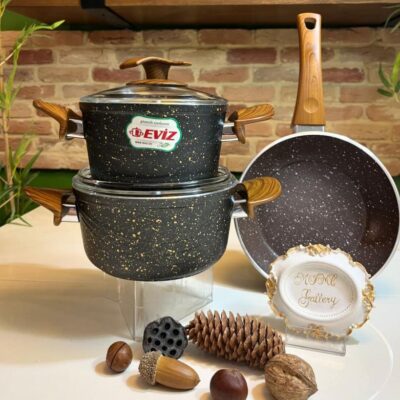 سرویس قابلمه 5 پارچه چدن گرانیتی اویز