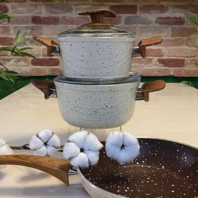 سرویس قابلمه 5 پارچه چدن گرانیتی اویز