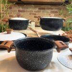 سرویس قابلمه گرانیتی هاناتک 9 پارچه در دو سایز متنوع - تصویر 6