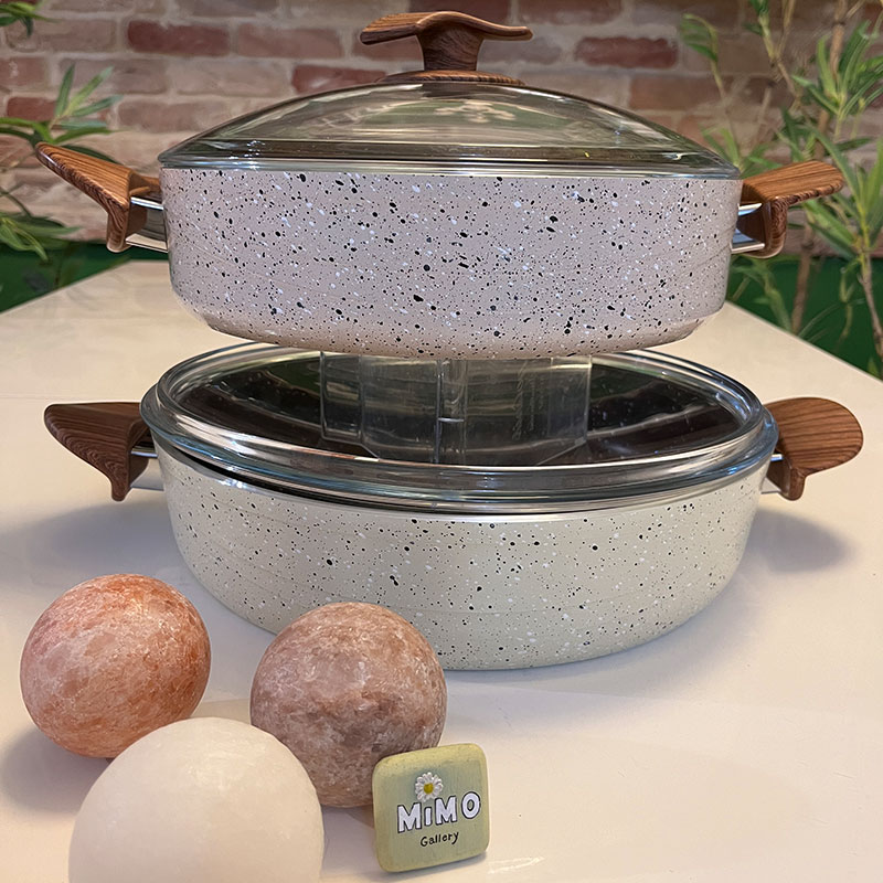 mimo10.jpg ماهیتابه چدن گرانیتی دودسته دربدار اویز مدل سوینگ - تصویر 1