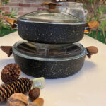 ماهیتابه چدن گرانیتی دودسته دربدار اویز مدل سوینگ - تصویر 2