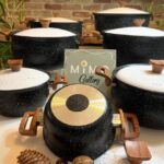 قابلمه تکی هاناتک رنگ مشکی با درب سفید در سایزهای مختلف - تصویر 3