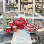 کتری قوری میس بتی با قوری چینی و کتری لعابی به همراه 2 فنجان - تصویر 7