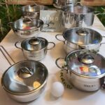 قابلمه استیل تکی KST در سایزهای مختلف - مدل راه راه مات