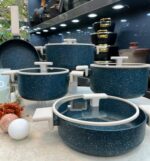 سرویس قابلمه 9 پارچه چدن گرانیتی پرارین - تصویر 2