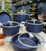 سرویس قابلمه 9 پارچه چدن گرانیتی پرارین - تصویر 8