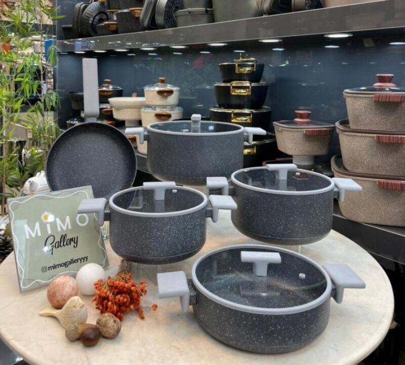 سرویس قابلمه 9 پارچه چدن گرانیتی پرارین - تصویر 15