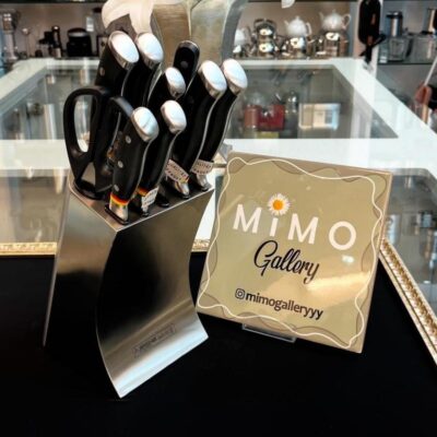 سرویس چاقو آشپزخانه 9 پارچه عرشیا با استند استیل الف