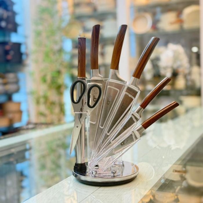 سرویس چاقو آشپزخانه 8 پارچه با کیفیت برند کیچن نایفس ب