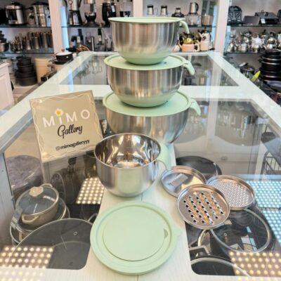 کاسه اسیتل دربدار 4 عددی میکسینگ بول به همراه درب رنده ای مدل تکدسته ب