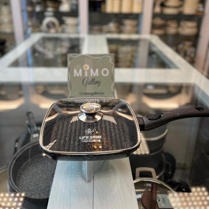 تابه گریل دربدار چدن گرانیتی لایف اسمایل ج