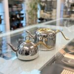 کتری قوری استیل نزاز طرح دسته طلایی - تصویر 2