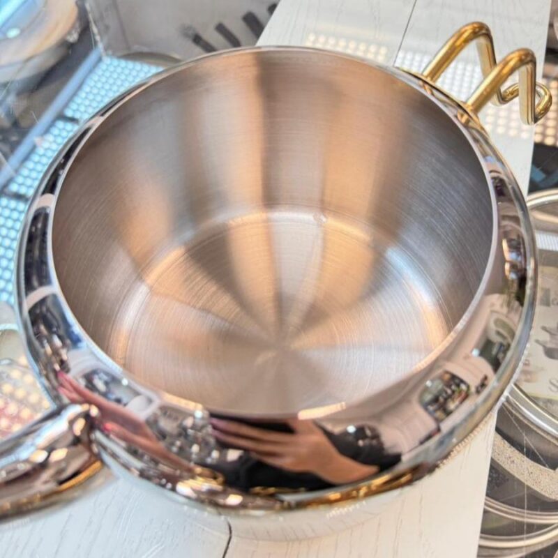 کتری قوری استیل نزاز طرح دسته طلایی - تصویر 3