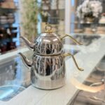 کتری قوری استیل نزاز طرح دسته طلایی - تصویر 9