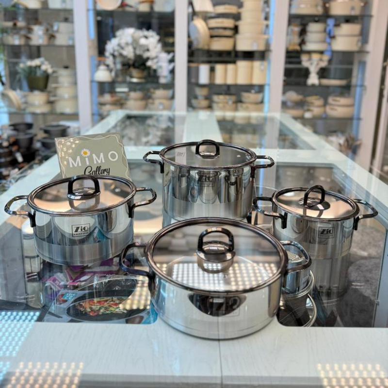 سرویس قابلمه استیل 8 پارچه زیو مدل 1378/4s26 الف