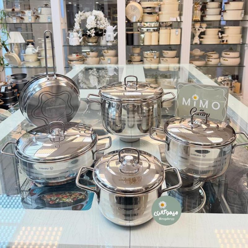 سرویس قابلمه استیل کرکماز 9 پارچه مدل 1900 الف