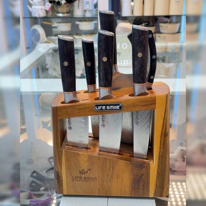 سرویس چاقو آشپزخانه 8 پارچه برند لایف اسمایل کد 17 الف