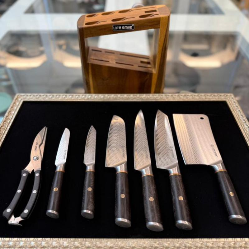 سرویس چاقو آشپزخانه 8 پارچه برند لایف اسمایل کد 17 د