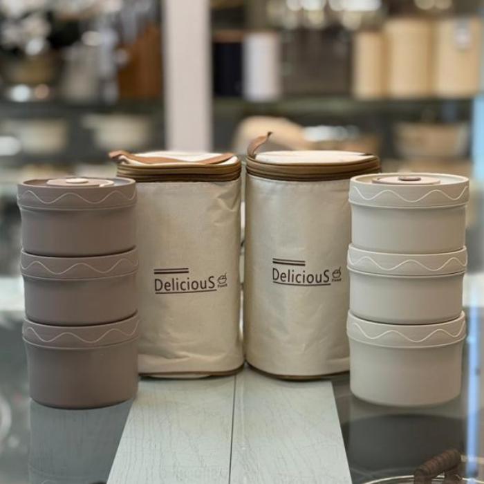 لانچ باکس سه طبقه به همراه کیف ب