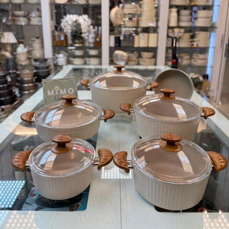 سرویس قابلمه ۱1 پارچه چدن گرانیتی برند pmt ج