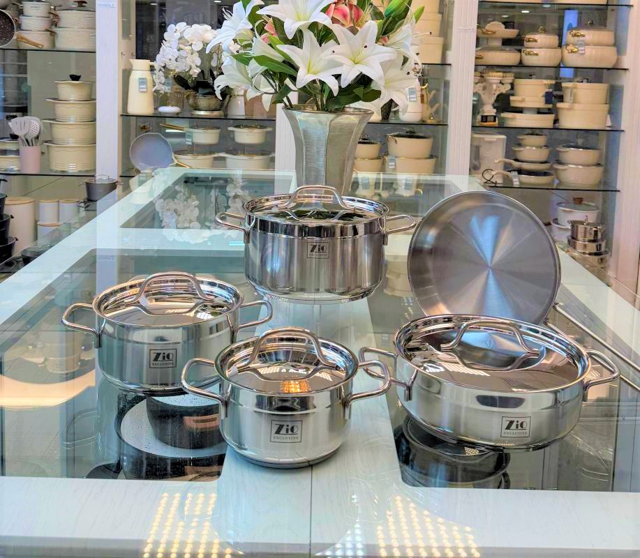 سرویس قابلمه 9 پارچه زیو تمام استیل مدل ZCS-1360 الف