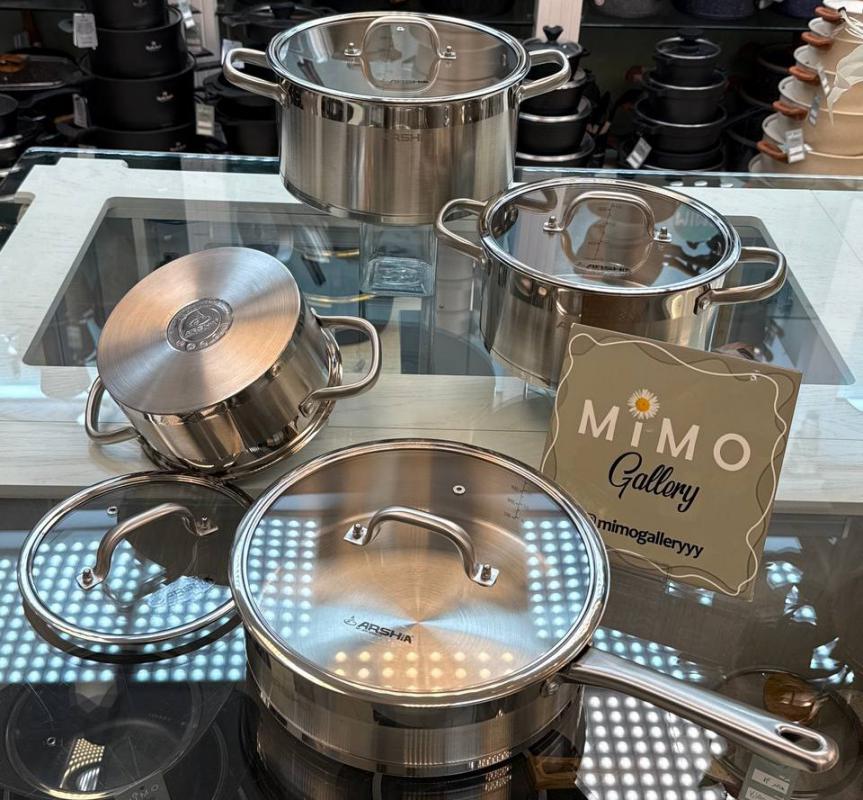 سرویس قابلمه 8 پارچه استیل برند عرشیا الف