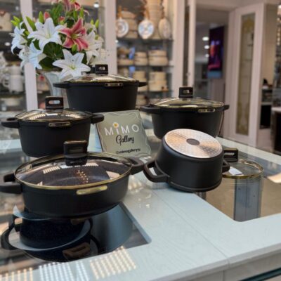 سرویس قابلمه زیو 10 پارچه چدن گرانیت مدل 8600 الف