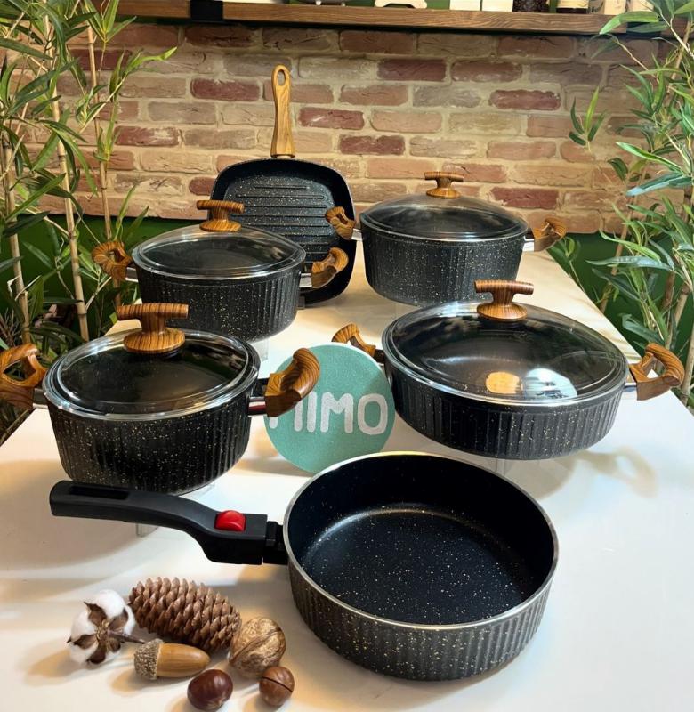 سرویس قابلمه ۱۰ پارچه چدن گرانیتی برند pmt - تصویر 11