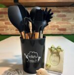 سرویس کفگیر ملاقه 12 پارچه سیلیکونی شف مدل کیچن ست - تصویر 3