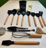 سرویس کفگیر ملاقه 12 پارچه سیلیکونی شف مدل کیچن ست