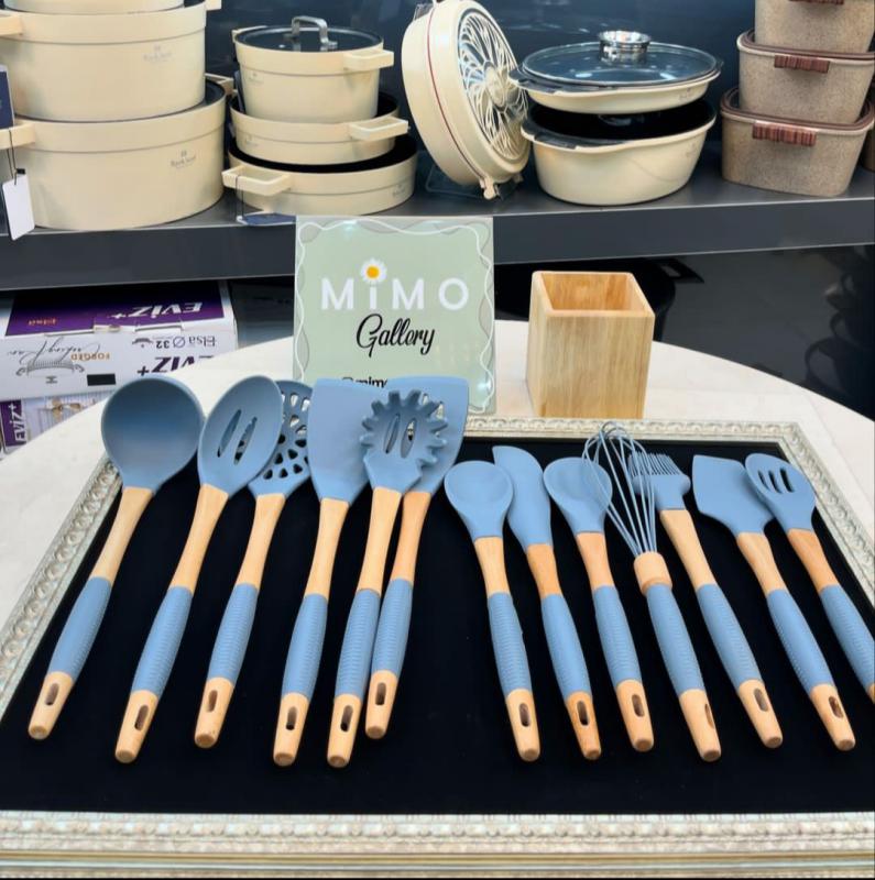 سرویس کفگیر ملاقه سلیکونی 14 پارچه - تصویر 5