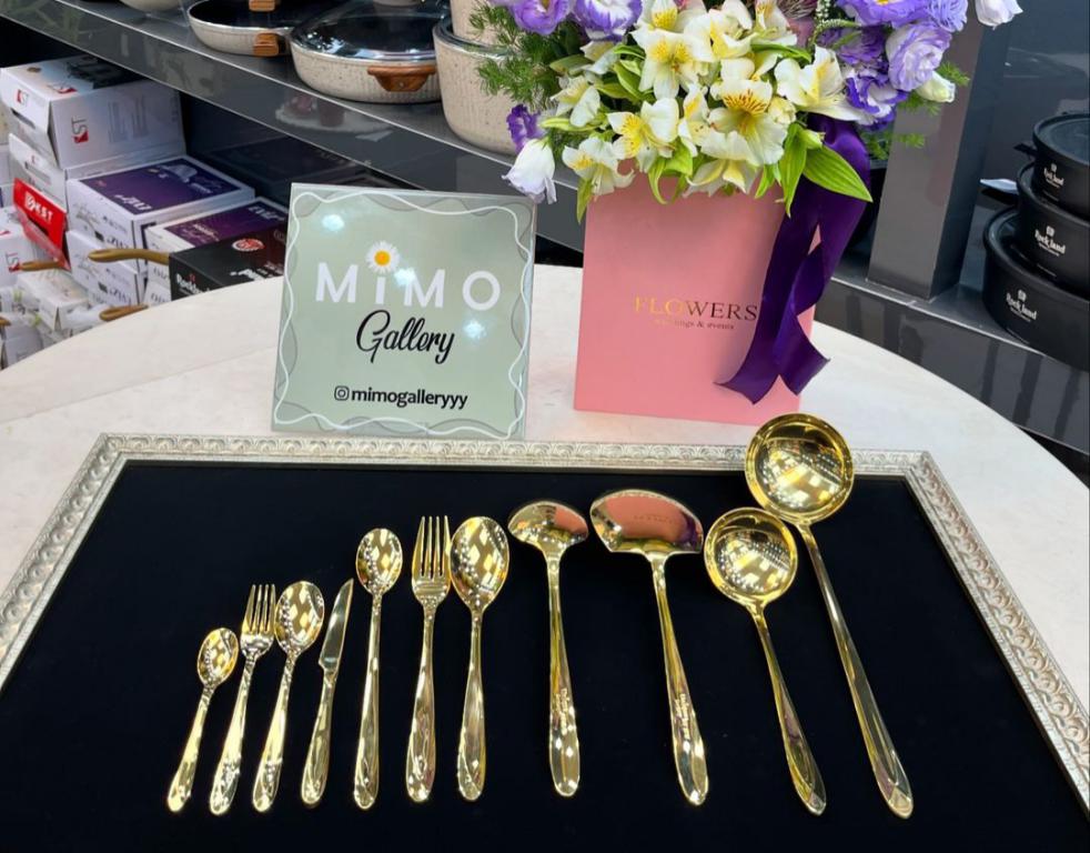 سرویس قاشق چنگال 24 نفره 120 پارچه یونیک طلایی - تصویر 10