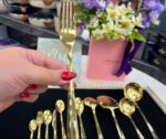 سرویس قاشق چنگال 24 نفره 120 پارچه یونیک طلایی - تصویر 9