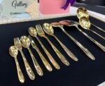 سرویس قاشق چنگال 24 نفره 120 پارچه یونیک طلایی