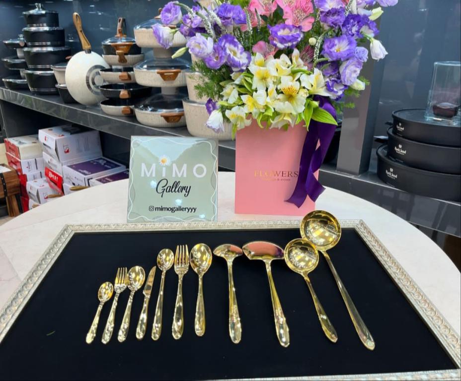 سرویس قاشق چنگال 24 نفره 120 پارچه یونیک طلایی - تصویر 5