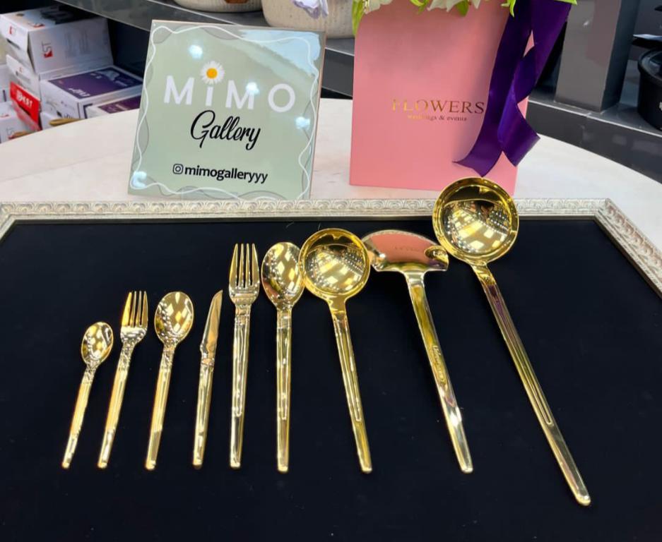 سرویس قاشق چنگال 24 نفره 120 پارچه یونیک طلایی - تصویر 3