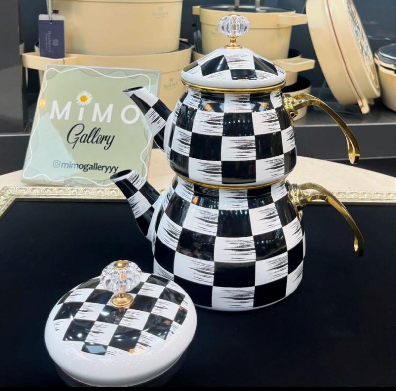 کتری قوری لعابی برند شاهین ترک در طرح های متنوع - تصویر 2