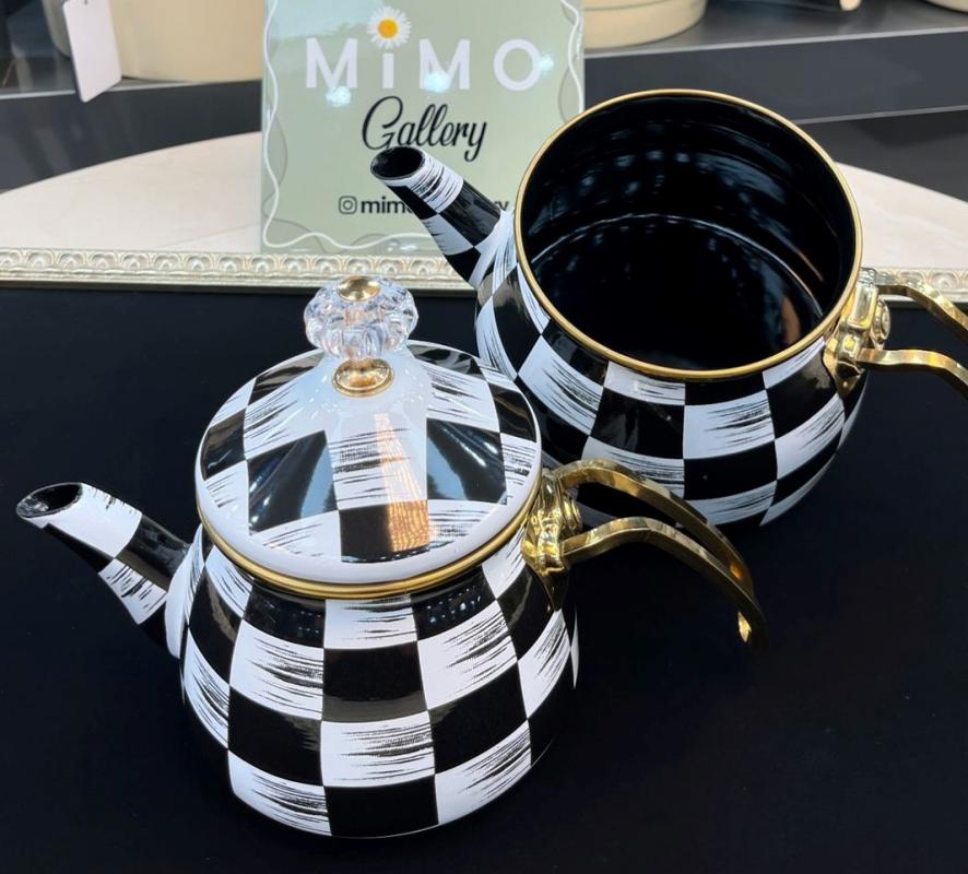 کتری قوری لعابی برند شاهین ترک در طرح های متنوع - تصویر 3