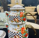 کتری قوری لعابی برند شاهین ترک در طرح های متنوع - تصویر 6