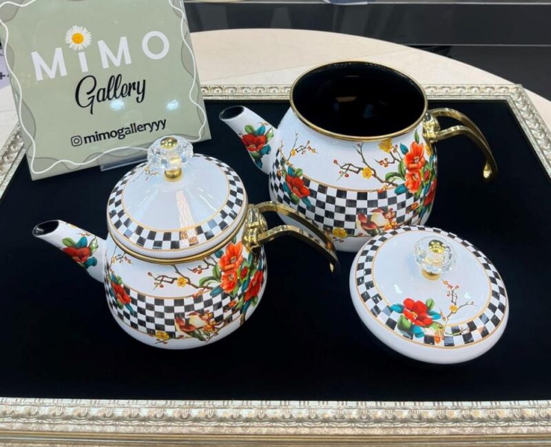 کتری قوری لعابی برند شاهین ترک در طرح های متنوع - تصویر 7