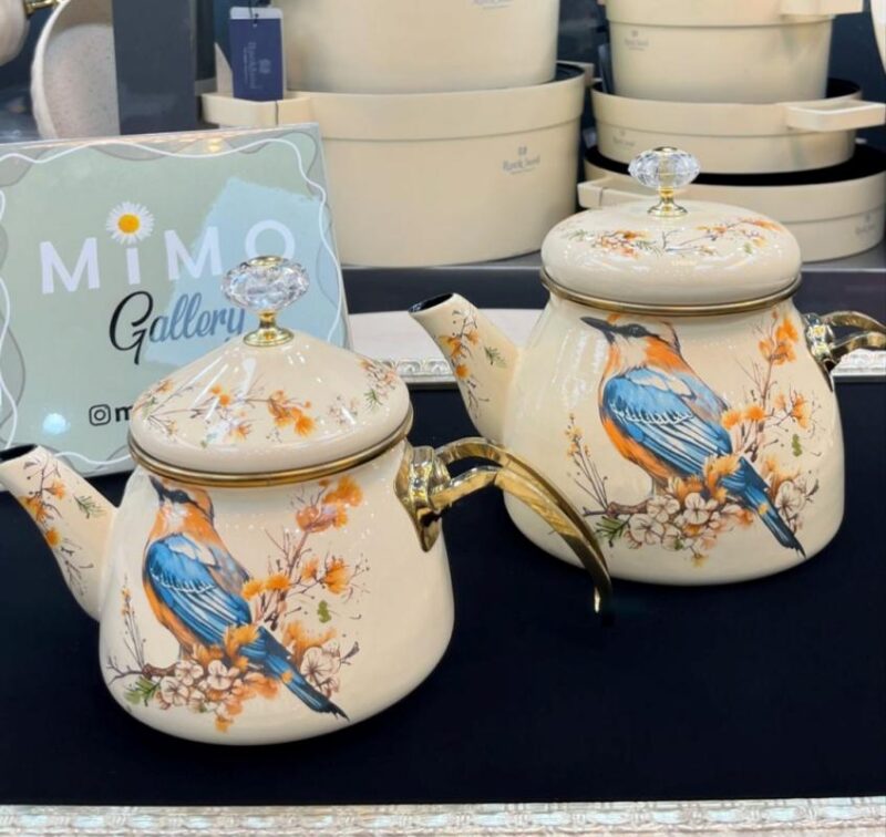 کتری قوری لعابی برند شاهین ترک در طرح های متنوع - تصویر 10