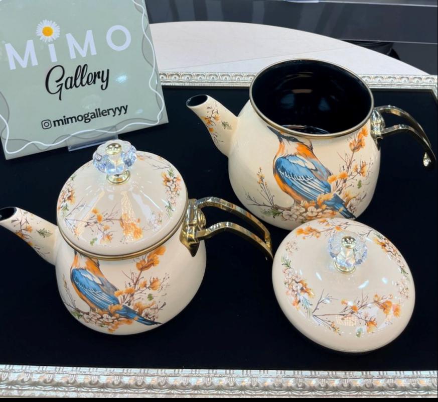 کتری قوری لعابی برند شاهین ترک در طرح های متنوع - تصویر 11