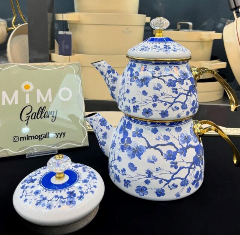 کتری قوری لعابی برند شاهین ترک در طرح های متنوع - تصویر 12