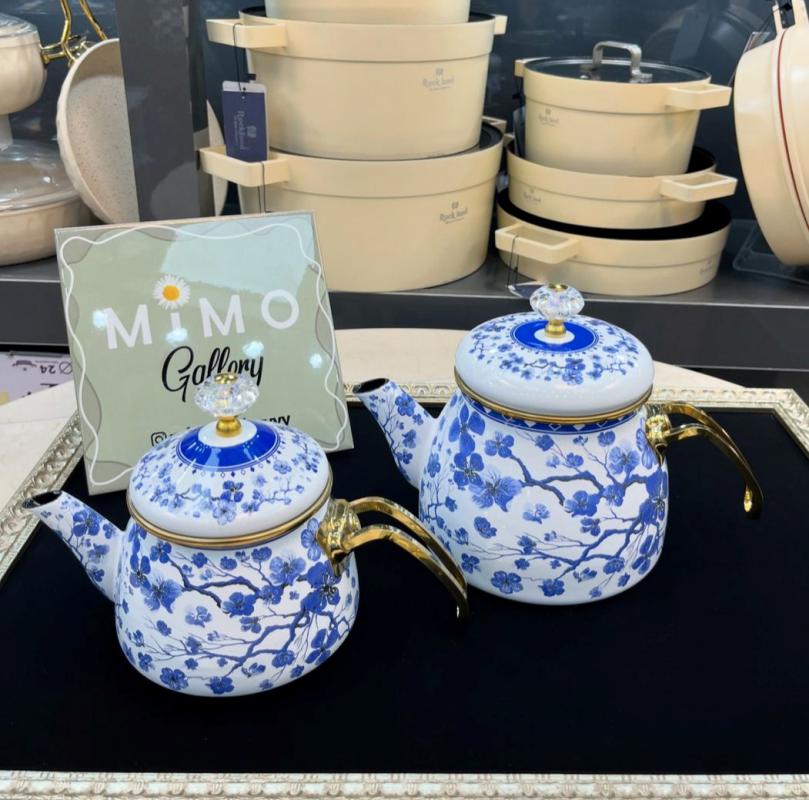 کتری قوری لعابی برند شاهین ترک در طرح های متنوع - تصویر 15