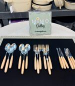 ست قاشق چنگال 12 پارچه دسته چوبی برند رورویوهو ROROYOHO