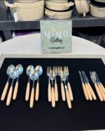 ست قاشق چنگال 12 پارچه دسته چوبی برند رورویوهو ROROYOHO - تصویر 2